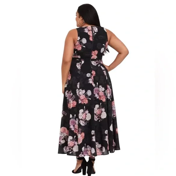 Torrid Georgette Floral Maxi Dress Romantic, Feminine, Formal, Dressy, Wedding - Picture 5 of 12